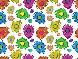 Image showing flowers abstract seamless pattern