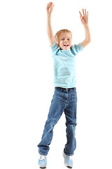 Image showing jumping cheerful boy