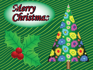 Image showing merry christmas tree card