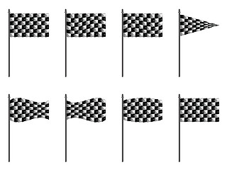 Image showing checkered 3d flags