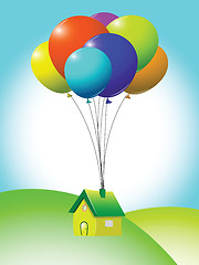 Image showing flying house