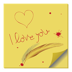 Image showing love message on paper note
