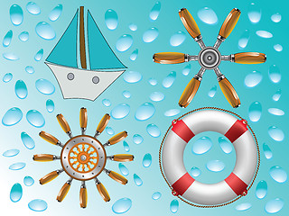 Image showing nautical icons collection