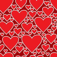 Image showing Abstract red background with hearts