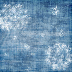 Image showing Dandelions over blue