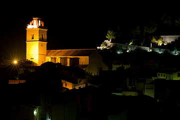 Image showing Traditional village at night