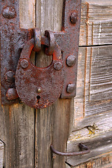 Image showing Rusty Padlock on the Gate