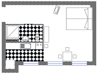 Image showing one room vector sketch