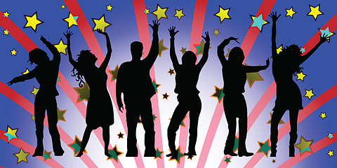 Image showing party people silhouettes