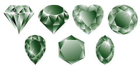 Image showing green diamonds collection