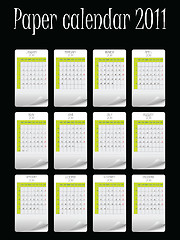 Image showing paper vector calendar for 2011