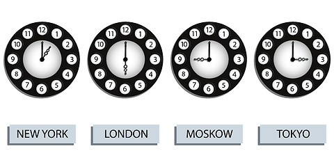 Image showing time zone clocks