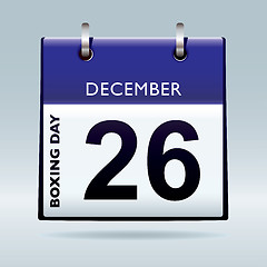 Image showing Boxing day calendar blue