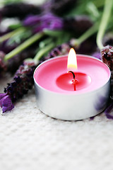 Image showing candle with lavender