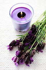 Image showing candle with lavender