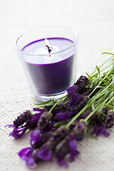 Image showing candle with lavender