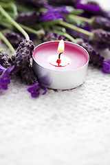 Image showing candle with lavender