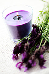 Image showing candle with lavender