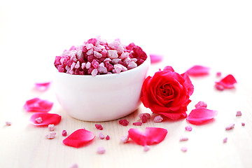 Image showing rose bath salt