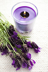 Image showing candle with lavender