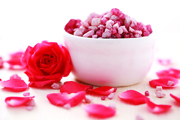 Image showing rose bath salt