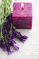 Image showing candle with lavender