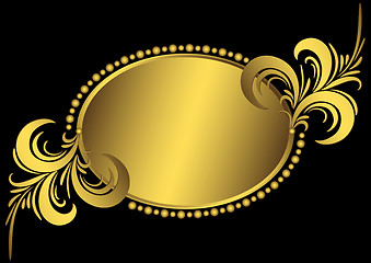 Image showing Oval golden vintage frame