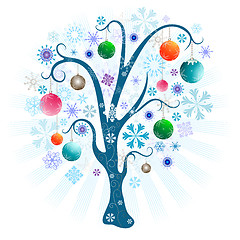 Image showing Christmas tree with balls