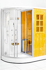 Image showing Sauna with shower