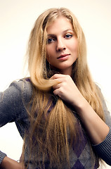Image showing  Portrait of a young  blonde 