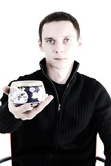 Image showing young man with a cup of tea 
