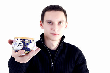 Image showing young man with a cup of tea 