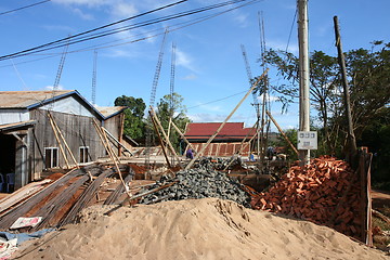 Image showing Construction of a house in Cambodia