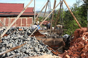 Image showing Building house in Cambodia