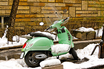 Image showing Motorbike under snow