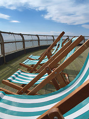 Image showing Deckchairs