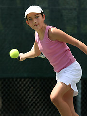 Image showing Girl playing tennis