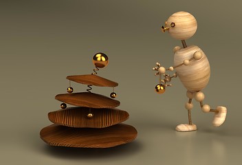 Image showing Christmas tree wood man