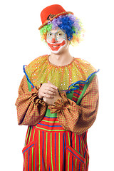 Image showing Portrait of a smirking clown