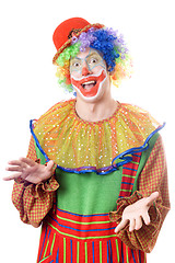 Image showing Portrait of a funny young clown