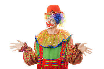 Image showing Portrait of a clown. Isolated