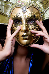 Image showing girl in a Venetian mask