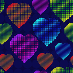 Image showing Background with halftone multicolor hearts