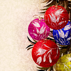 Image showing Christmas tree decoration card