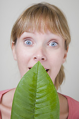 Image showing Woman and Leaf