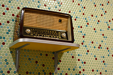 Image showing grungy retro radio