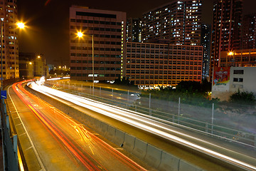 Image showing traffic in city at night