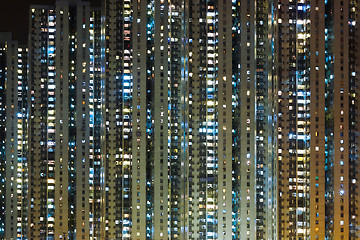 Image showing apartment building at night