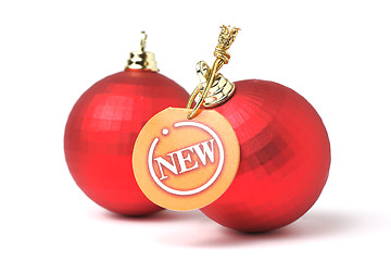 Image showing christmas balls with new tag