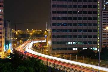 Image showing traffic in city at night